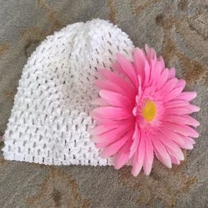 Itzy Bitzy Baby Girl White/ Pink Sunflower Hat